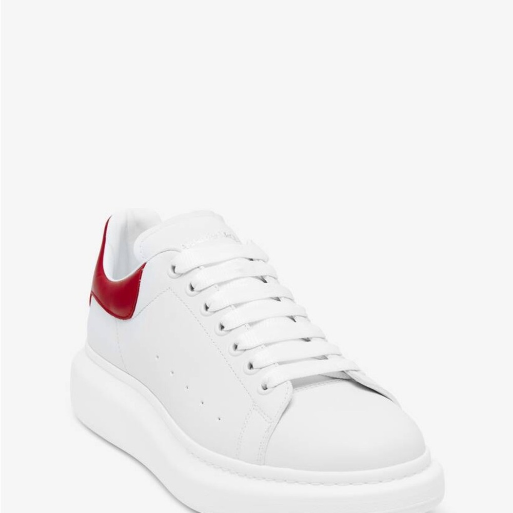 Alexander McQueen White Sneakers with Red Detail